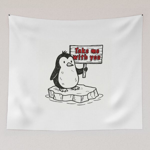Item preview, Penguin Hopeful Hitchhiker designed and sold by ArdethBey.