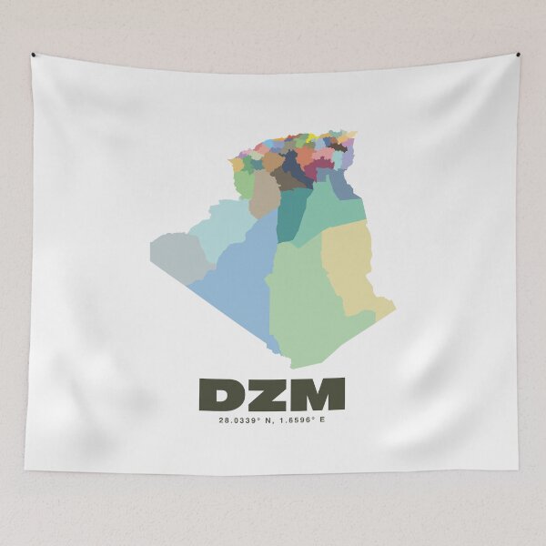 Item preview, Algeria Map - Colorful Algeria Map Print designed and sold by CartoPrints.