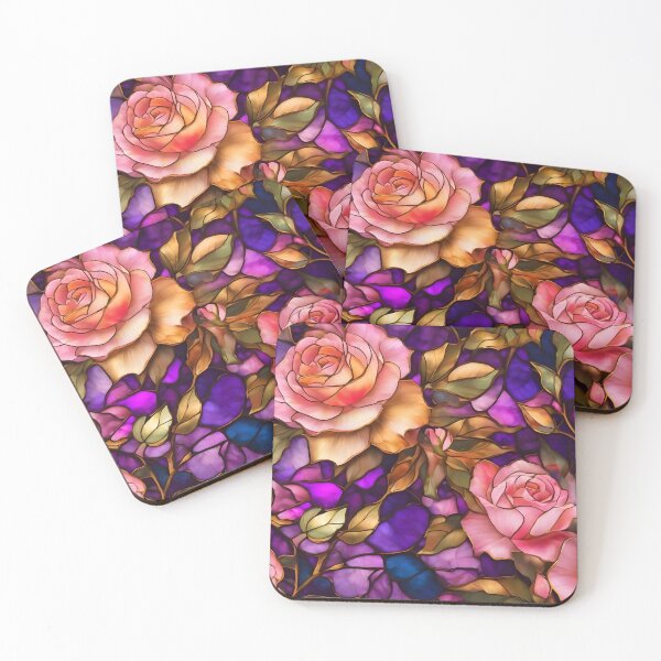 Item preview, Stained Glass Roses Modern Elegant Collection designed and sold by TrendyDesigne412.