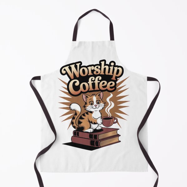 Item preview, Worship Coffee Cat Priest – Retro Vintage Coffee Cat Illustration designed and sold by ARTReMi.