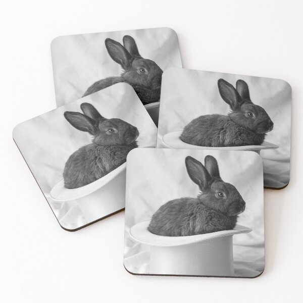 Item preview, black rabbit in a white top hat designed and sold by Javier Arizabalo Garcia.