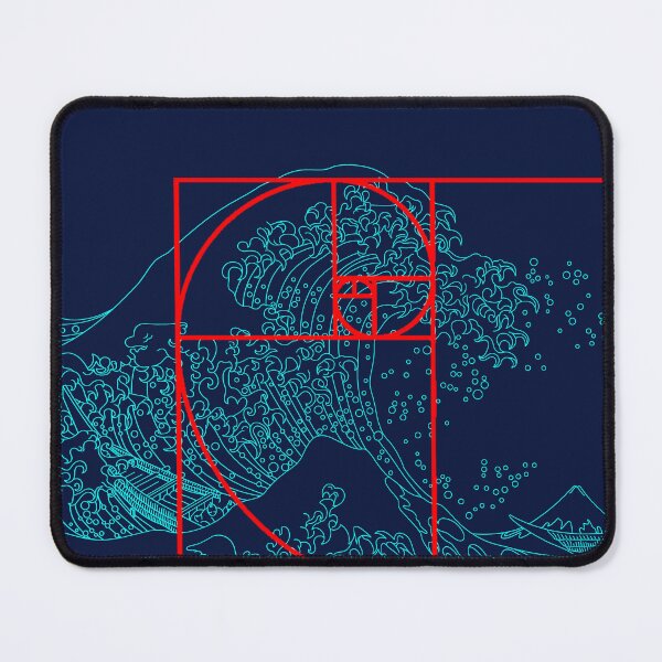Item preview, Fibonacci Sequence and Aqua Great Wave designed and sold by Pixelchicken.