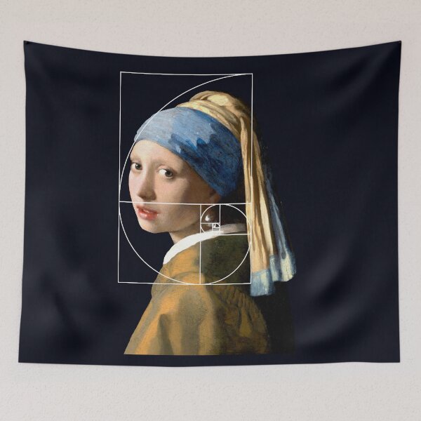 Item preview, Vermeer Girl With Pearl Earring Fibonacci Sequence designed and sold by Pixelchicken.