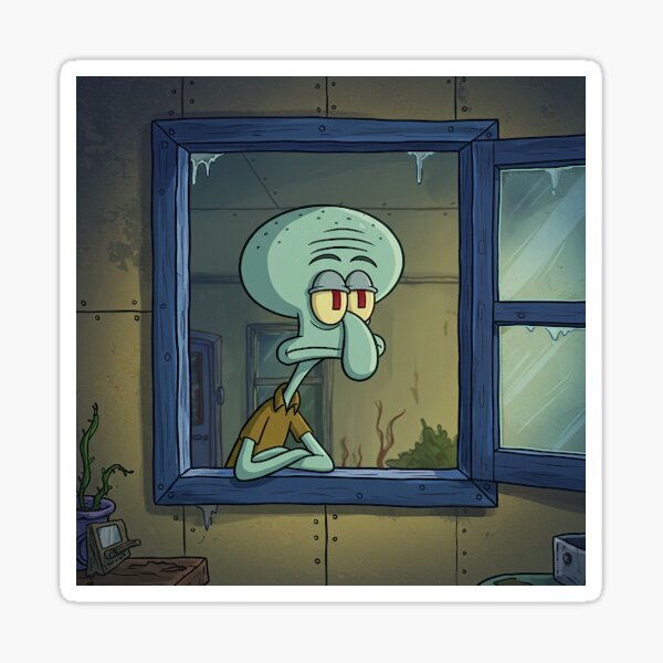 squidward window Sticker