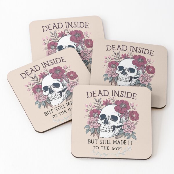 Item preview, Dead Inside But Still Made It To The Gym – Funny Skull and Flowers Gym Motivation - light background designed and sold by pixelated_echoes.