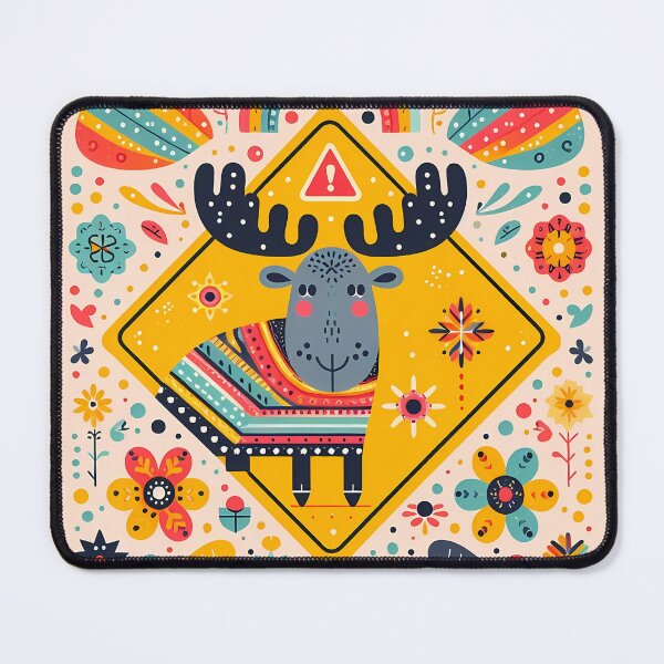 Item preview, Cute Mystical Moose Crossing – Folk Tales and Forest Dreams by heidiannemorris © designed and sold by FOLK ART FUSION by heidiannemorris.