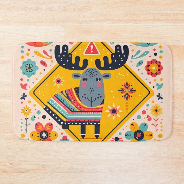 Item preview, Cute Mystical Moose Crossing – Folk Tales and Forest Dreams by heidiannemorris © designed and sold by FOLK ART FUSION by heidiannemorris.