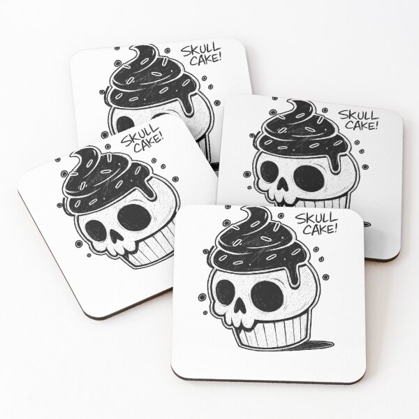 Item preview, Skull Cake – Cute & Creepy Cupcake designed and sold by Monochromaniaus.