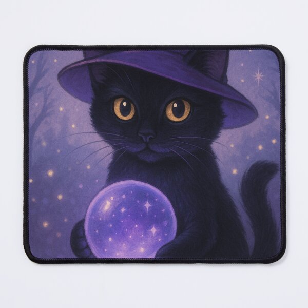 Item preview, Magic cat with crystal ball in the enchanted forest designed and sold by TheMysticCats.