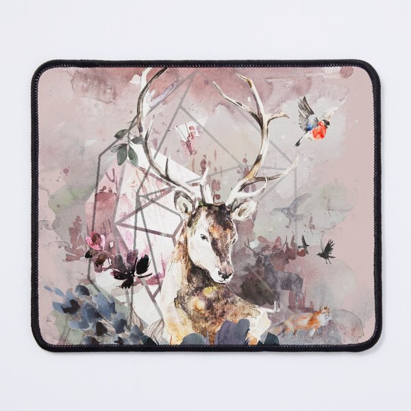 Item preview, Majestic Deer and Floral Dreams – Abstract Pastel Nature Art designed and sold by ArtStyleAlice.