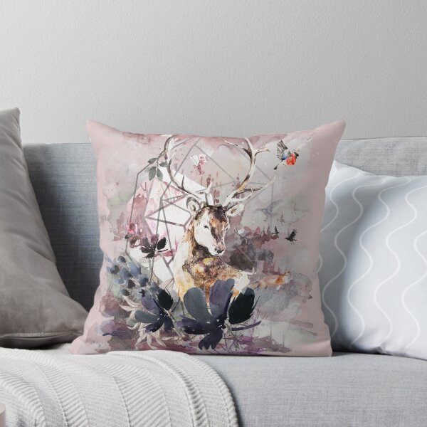 Item preview, Majestic Deer and Floral Dreams – Abstract Pastel Nature Art designed and sold by ArtStyleAlice.