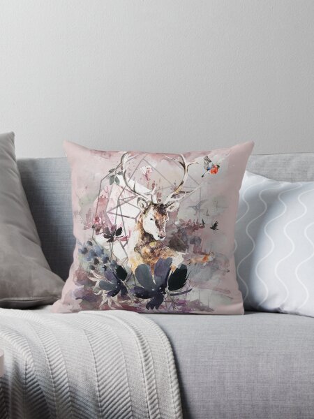 Item preview, Majestic Deer and Floral Dreams – Abstract Pastel Nature Art designed and sold by ArtStyleAlice.