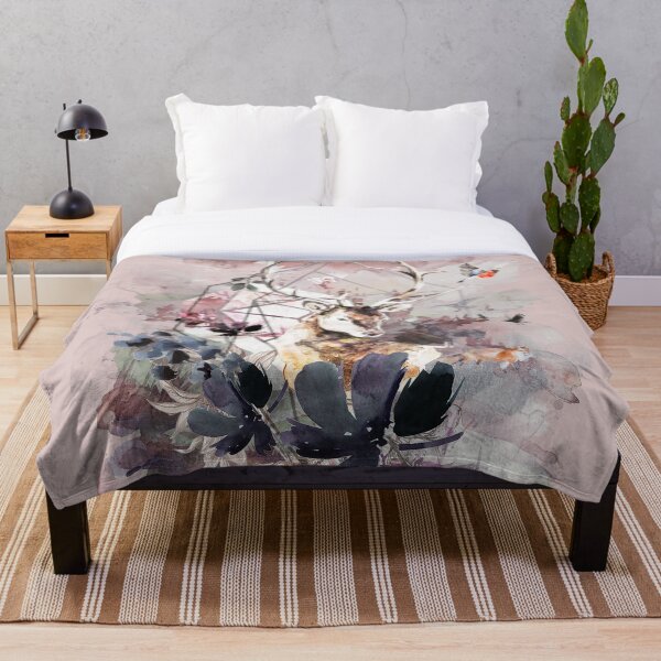Item preview, Majestic Deer and Floral Dreams – Abstract Pastel Nature Art designed and sold by ArtStyleAlice.