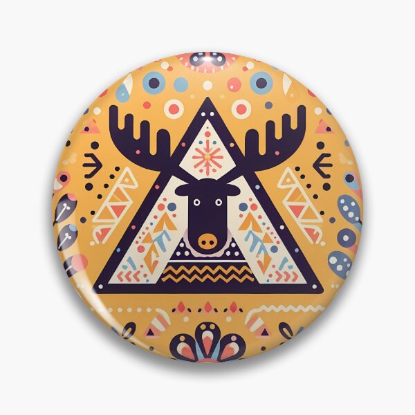 Item preview, Folk art Moose Crossing – Scandinavian Slow TV Wonder by heidiannemorris © designed and sold by FOLK ART FUSION by heidiannemorris.