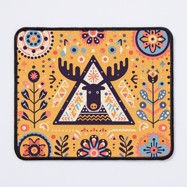 Item preview, Folk art Moose Crossing – Scandinavian Slow TV Wonder by heidiannemorris © designed and sold by FOLK ART FUSION by heidiannemorris.