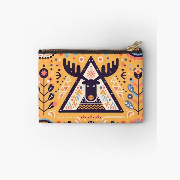 Item preview, Folk art Moose Crossing – Scandinavian Slow TV Wonder by heidiannemorris © designed and sold by FOLK ART FUSION by heidiannemorris.