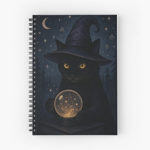 Item preview, Mystical witch cat with crystal ball designed and sold by TheMysticCats.