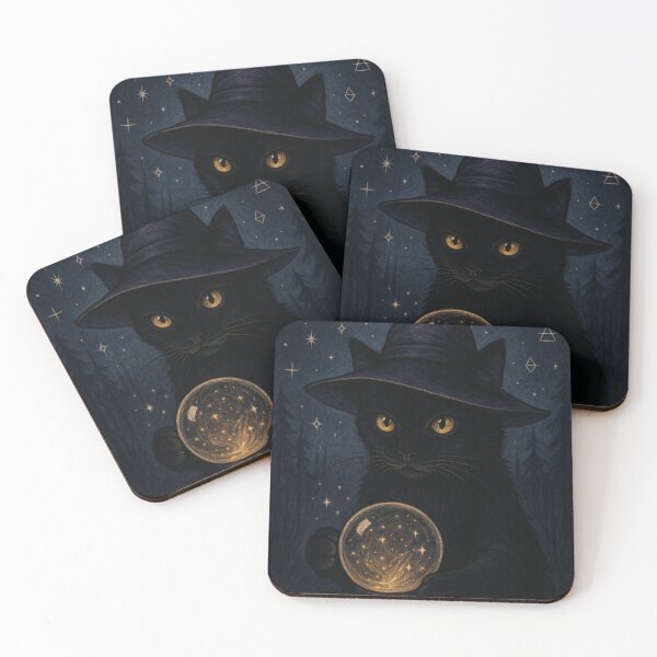 Item preview, Mystical witch cat with crystal ball designed and sold by TheMysticCats.