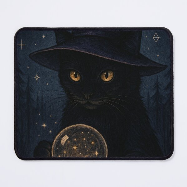 Item preview, Mystical witch cat with crystal ball designed and sold by TheMysticCats.