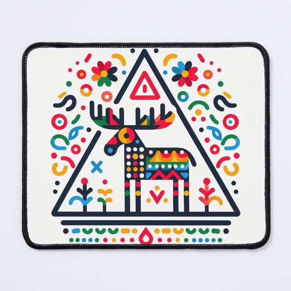 Item preview, Lost in the Forest – Colourful Moose Crossing Sign by heidiannemorris © designed and sold by FOLK ART FUSION by heidiannemorris.