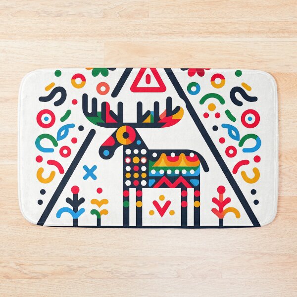 Item preview, Lost in the Forest – Colourful Moose Crossing Sign by heidiannemorris © designed and sold by FOLK ART FUSION by heidiannemorris.