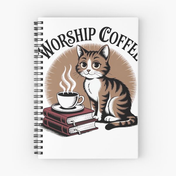 Item preview, Worship Coffee Cute Cat – Retro Funny Cat Coffee Art designed and sold by ARTReMi.