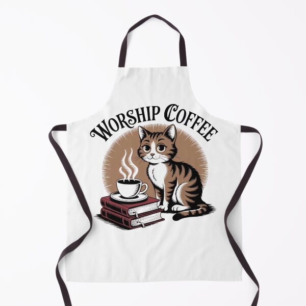 Item preview, Worship Coffee Cute Cat – Retro Funny Cat Coffee Art designed and sold by ARTReMi.