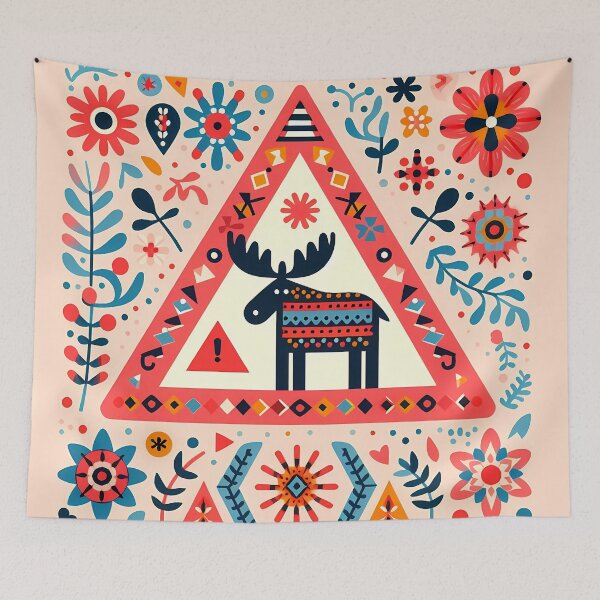 Item preview, Call of the North – Moose Migration Magic in Folk Colours by heidiannemorris © designed and sold by FOLK ART FUSION by heidiannemorris.