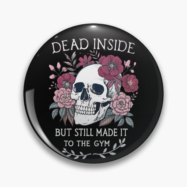 Item preview, Dead Inside But Still Made It To The Gym – Funny Skull and Flowers Gym Motivation - dark background designed and sold by pixelated_echoes.