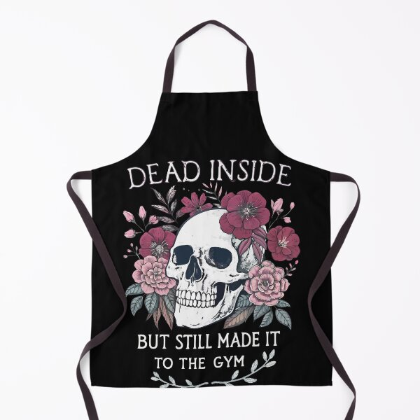 Item preview, Dead Inside But Still Made It To The Gym – Funny Skull and Flowers Gym Motivation - dark background designed and sold by pixelated_echoes.