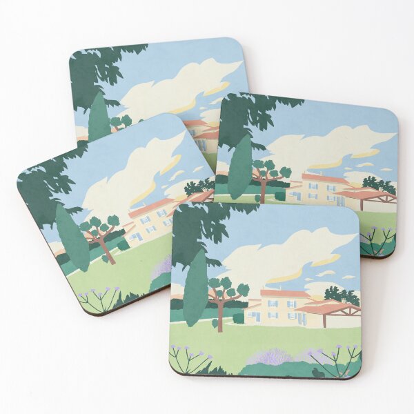 Item preview, The House with Blue Shutters - French Countryside Landscape designed and sold by DANE_Projects.