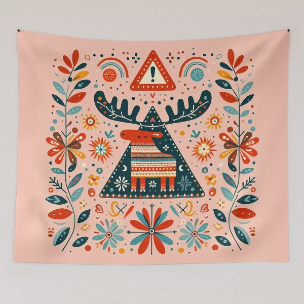 Item preview, Beyond the Trees – Slow TV Moose Crossing Celebration by heidiannemorris © designed and sold by FOLK ART FUSION by heidiannemorris.
