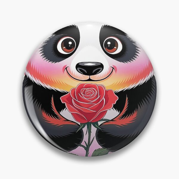 Item preview, Cute Cartoon Panda Holding Red Rose - Panda Lover Gift, Animal Flower Art, Adorable Panda Illustration designed and sold by Pro AguiZoul Art.
