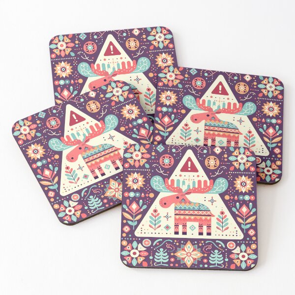 Item preview, Wild Roads and Wandering Moose – Folk Art Adventure by heidiannemorris © designed and sold by FOLK ART FUSION by heidiannemorris.
