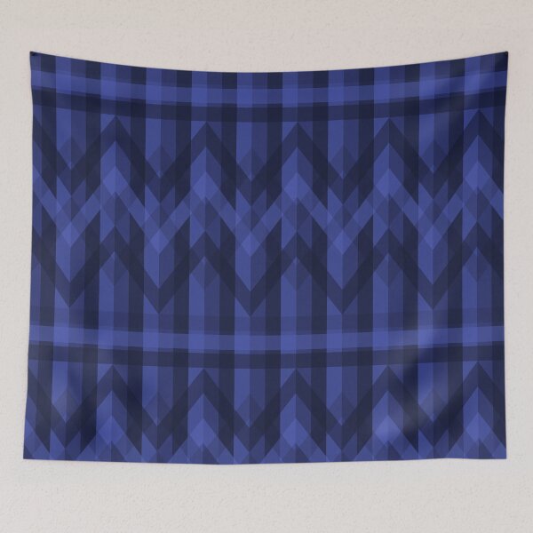 Item preview, zigzag pattern in indigo blue / original retro modern abstract art 2023 designed and sold by dizzy8.