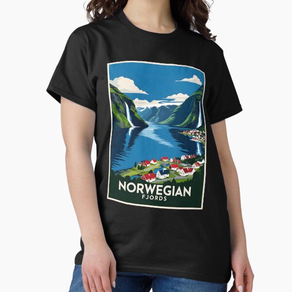 Item preview, A Vintage Travel Illustration of the Fjords - Norway  designed and sold by GoodOldVintage.