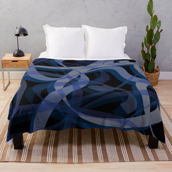Item preview, indigo_ribbon_black, original abstract drawing art designed and sold by dizzy8.