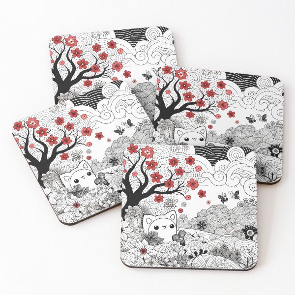 Item preview, Kawaii Back and White Japanese Patterns Allover Print 7 designed and sold by JohnnyVillas.