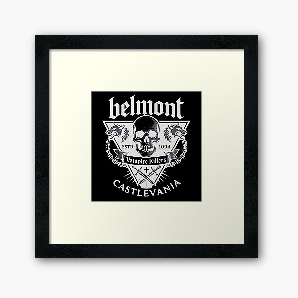 Item preview, Belmont Vampire Killers | Castlevania Fanart | White on Black Gothic Logo Design for Netflix Warriors designed and sold by WAUZ.