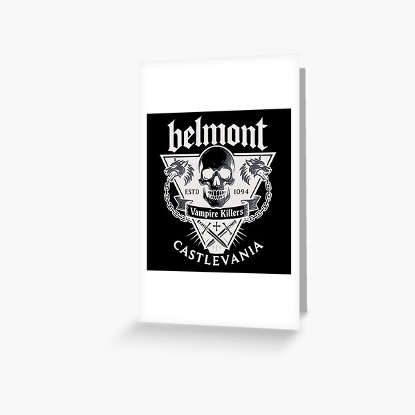 Item preview, Belmont Vampire Killers | Castlevania Fanart | White on Black Gothic Logo Design for Netflix Warriors designed and sold by WAUZ.