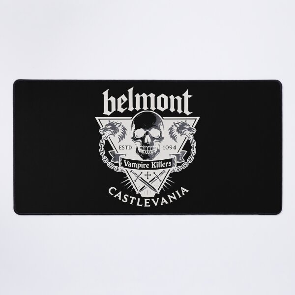 Aperçu de l'œuvre Tueurs de vampires de Belmont | Fan art de Castlevania | Logo gothique blanc sur noir pour Netflix Warriors créée et vendue par WAUZ.