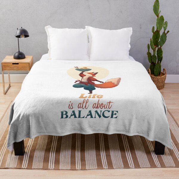 Item preview, Life is all about Balance, fox illustration designed and sold by FoxForge.