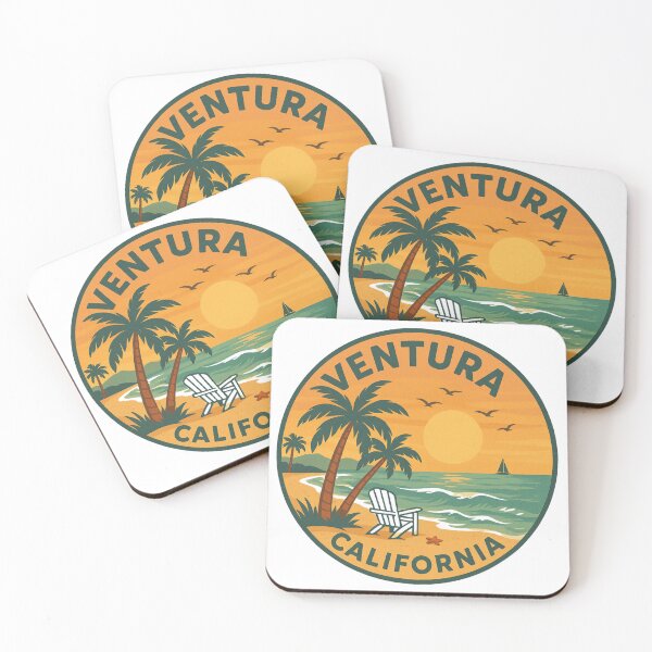 Item preview, Ventura California Retro Beach Sunset Design | Vintage Coastal Art | Summer Vibes Illustration | Ocean and Surf Graphic designed and sold by CircinusStore.