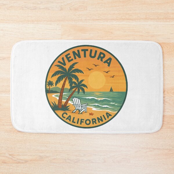 Item preview, Ventura California Retro Beach Sunset Design | Vintage Coastal Art | Summer Vibes Illustration | Ocean and Surf Graphic designed and sold by CircinusStore.