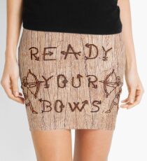 Warbow Archer's quote on wood by patjila Mini Skirt