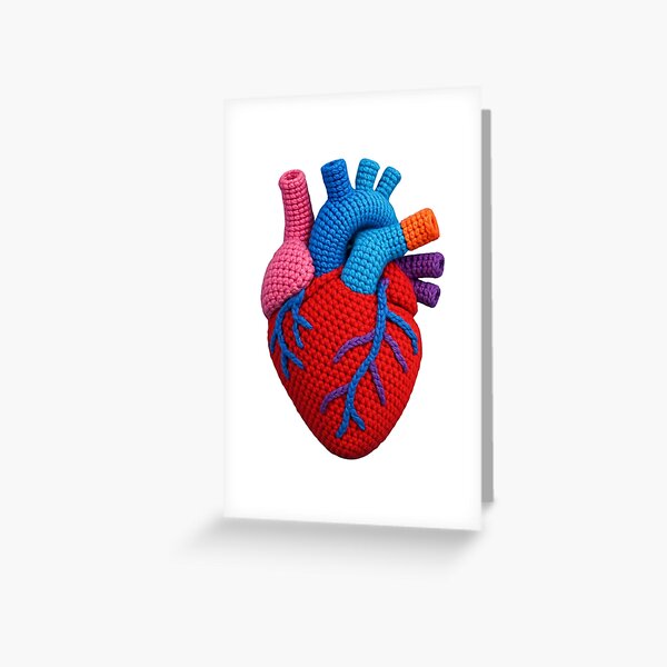 Item preview, Colorful Crocheted Human Heart - Handmade Art designed and sold by Rootcat ™.