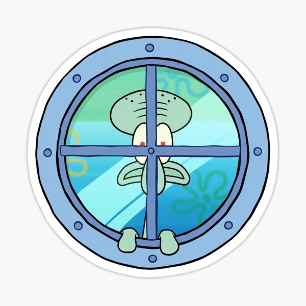 Squidward Looking Out His Window Sticker