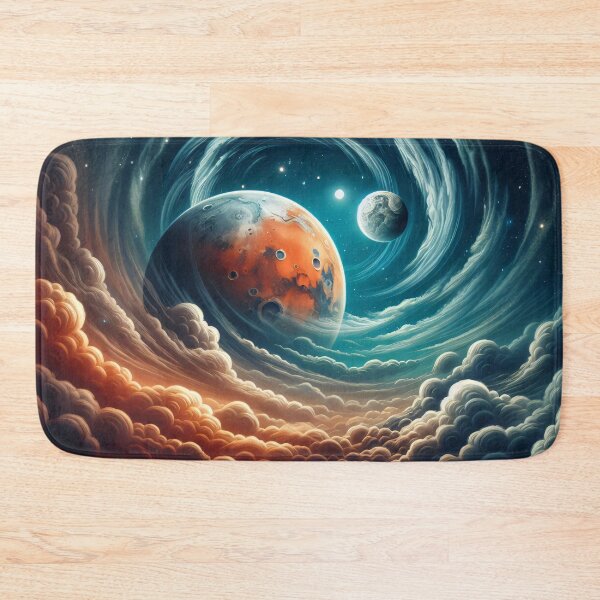 Item preview, Mars and Earth Space swirling clouds and Stars designed and sold by JohnnyVillas.