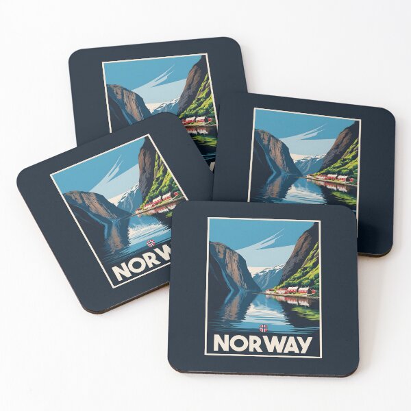 Item preview, A Vintage Travel Illustration of the Fjords - Norway  designed and sold by GoodOldVintage.