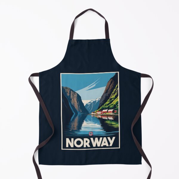 Item preview, A Vintage Travel Illustration of the Fjords - Norway designed and sold by GoodOldVintage.